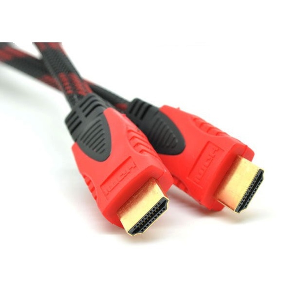 DÂY CÁP HDMI TRÒN LƯỚI ĐỎ DÀI 1.5M / 3M / 5M / 10M