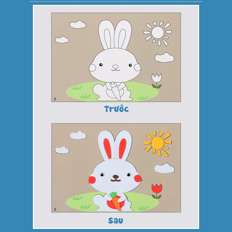 [Chọn mẫu] Tranh dán xốp EVA khổ A4 - Đồ chơi thủ công cho bé