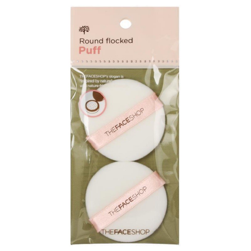Bông Mút The Face Shop Round Flocked Puff ( Bông đánh cushion phấn nước )