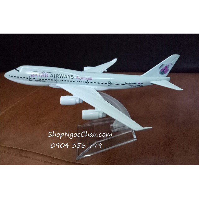Mô hình máy bay tĩnh B747 Qatar Airlines 16cm