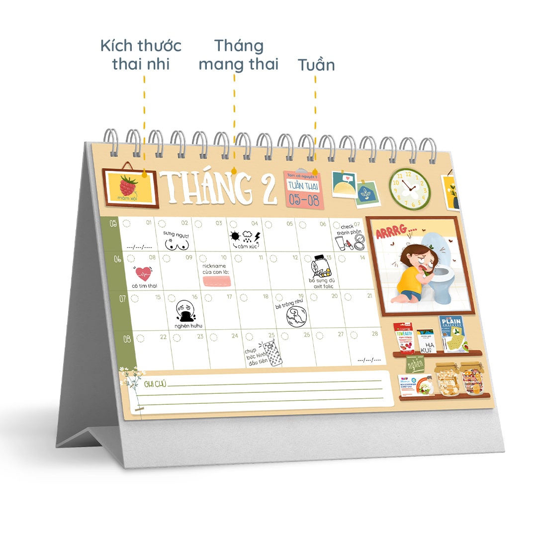Lịch Để Bàn Thiết Kế Đặc Biệt Dành Riêng Cho Mẹ Bầu