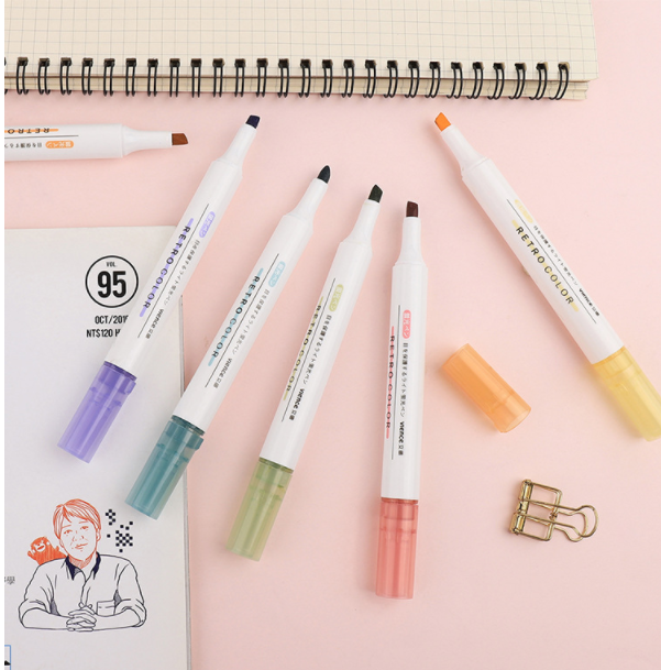 SET 6 BÚT ĐÁNH DẤU RETRO PHONG CÁCH HÀN QUỐC