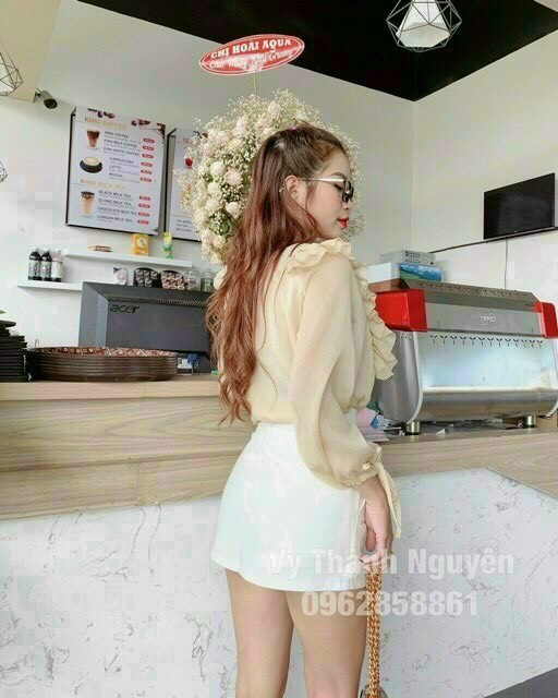 ÁO KIỂU CỔ VUÔNG TAY THẮT NƠ