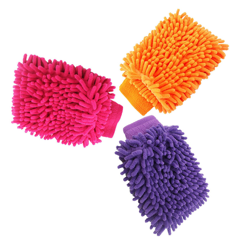 Găng Tay Rửa Xe Ô Tô Xúc Tu Sợi Microfiber (1 Chiếc Màu Cam)