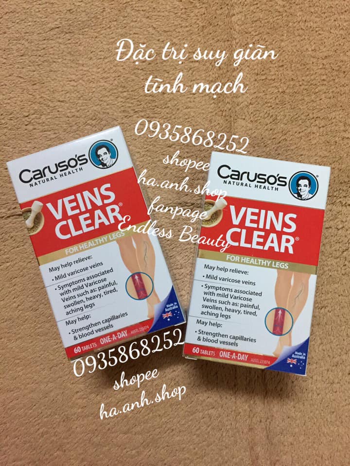 Giãn tĩnh mạch VEINS CLEAR CARUSOS 60 viên