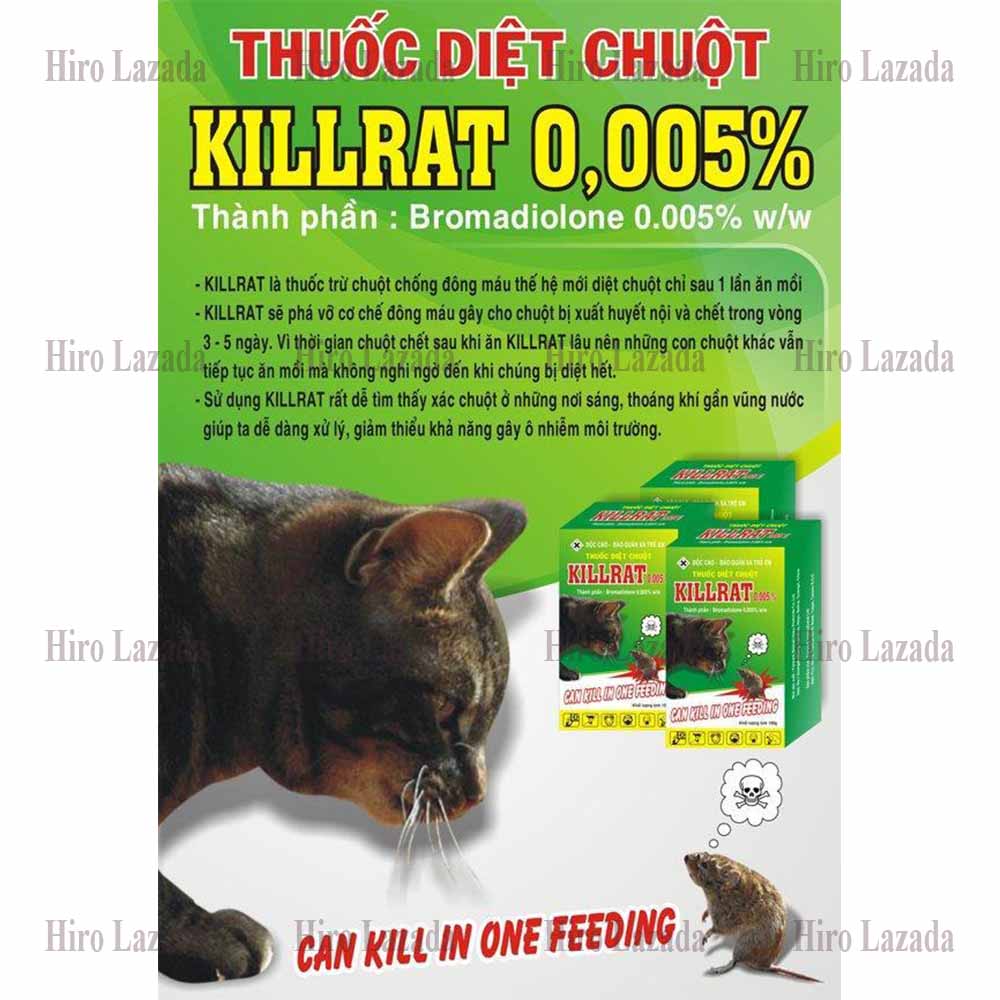 Thuốc diệt chuột Killrat 0.005% - (5 hộp x 2 gói)