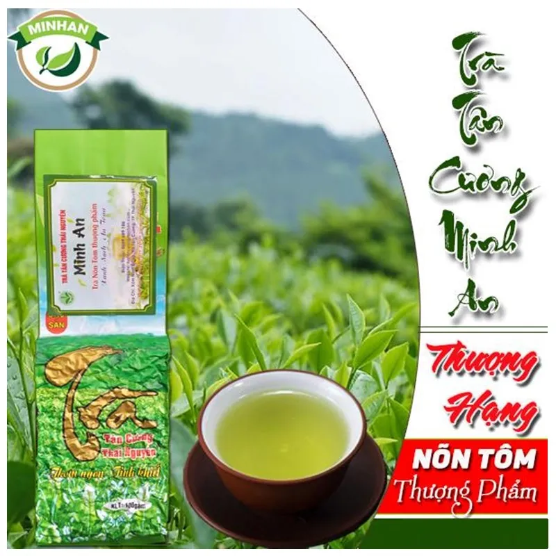 1Kg trà Nõn Tôm Thượng Phẩm cho khách sành và biếu - Chè Thái Nguyên Tân Cương Minh An - Vị ngọt thanh nước Xanh Thơm ngon sạch