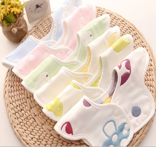 Feeding bibs miles, Pinafore for baby 2 face 6 layer cotton super absorbent