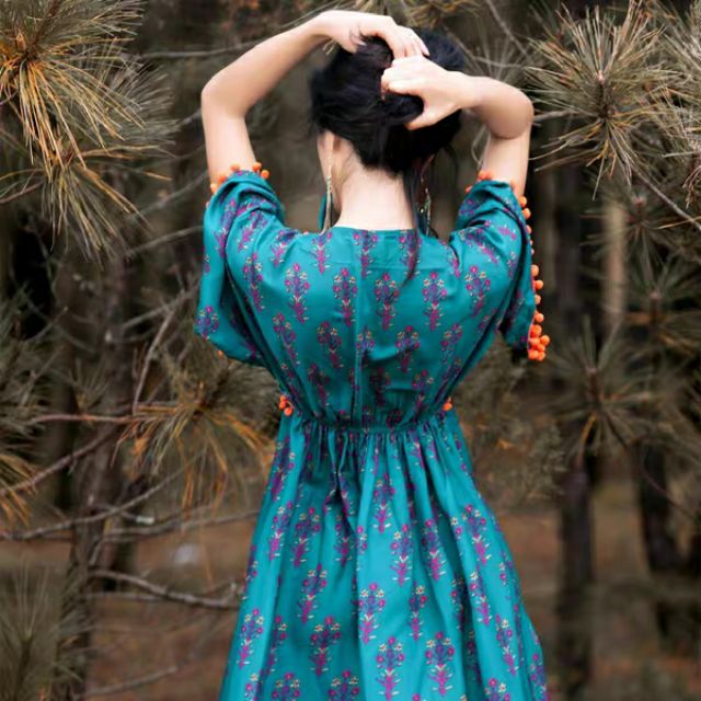 Váy Du Lịch Phong Cách Boho Vintage ( Có Sẵn )