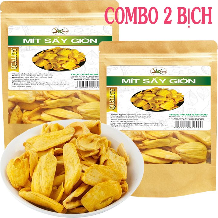 Combo 2 bịch mít sấy giòn tan sk food mỗi bịch 100g
