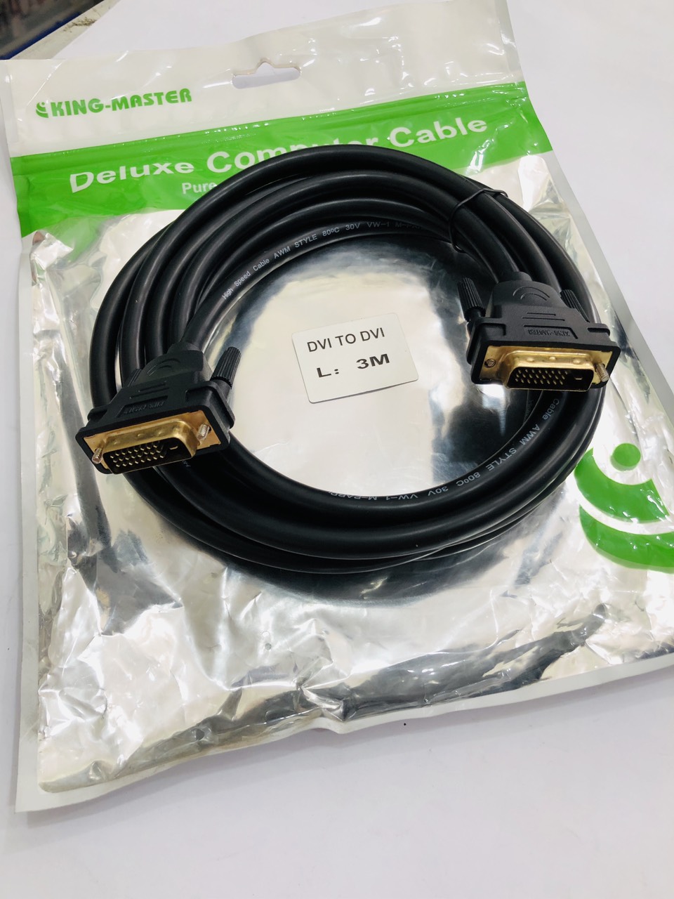 Cáp DVI 2 đầu DVI 24+1 Kingmaster dài 3m