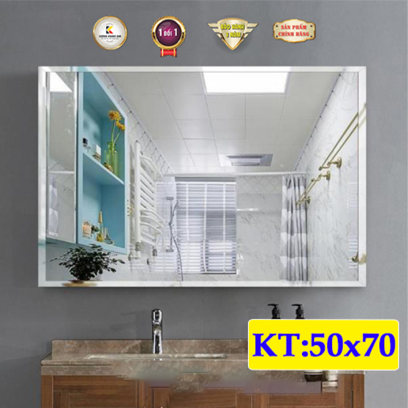 Gương soi nhà tắm mài vát cạnh treo tường kích thước 50x70 - guonghoangkim - Mirror