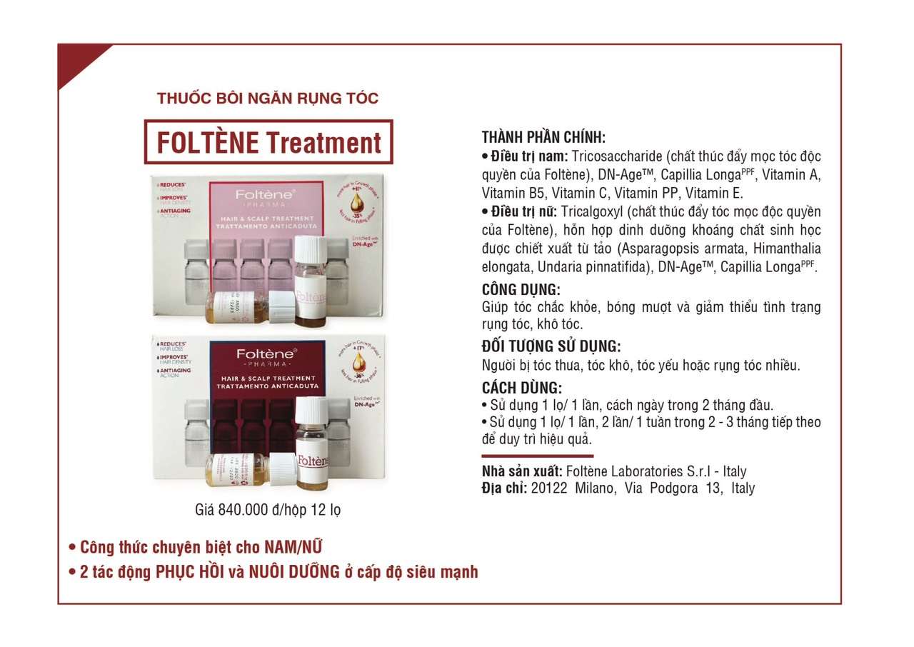 [HCM]Tinh chất giảm rụng tóc dành cho nữ Foltene- mẫu mới