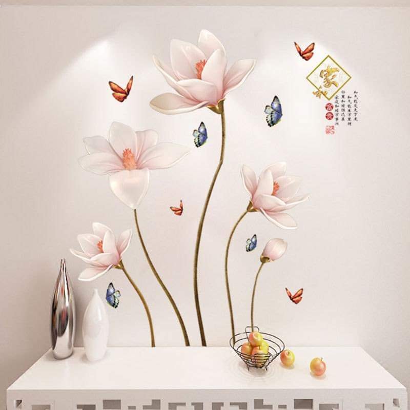 [HCM]DECAL DÁN TƯỜNG HOA BÚP HỒNG