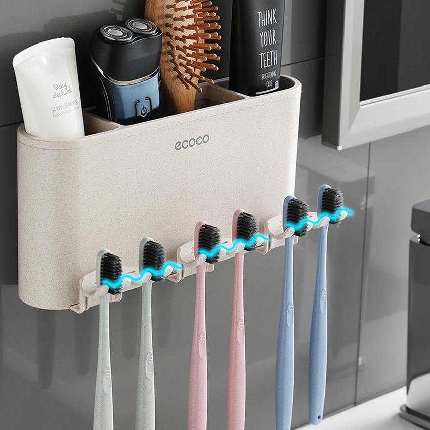 Kệ để bàn chải kèm 3 cốc ecoco 1615 cao cấp