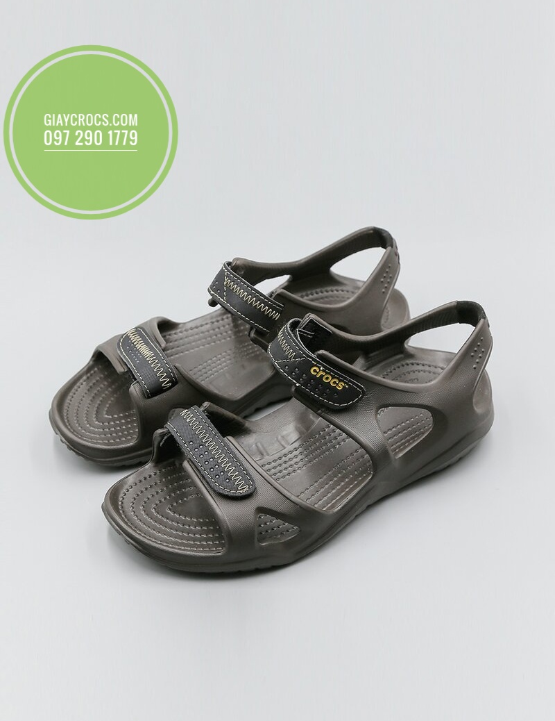 Sandal Crocs Nam Swiftwater River Màu Xám Đen
