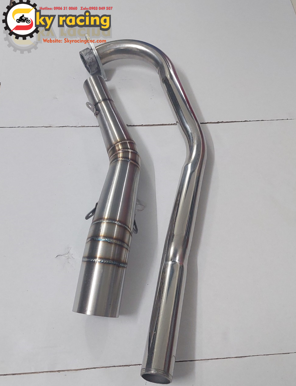 Cổ lon 2 khúc inox gắn pô tăng xe ex135 5 số