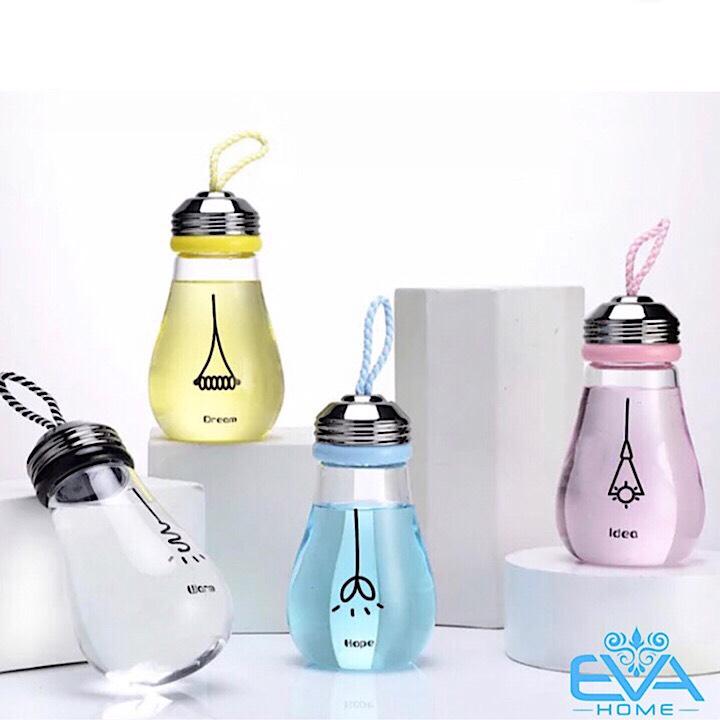 Bình thủy tinh kiểu dáng bóng đèn dây tóc có dây xách 450 ml