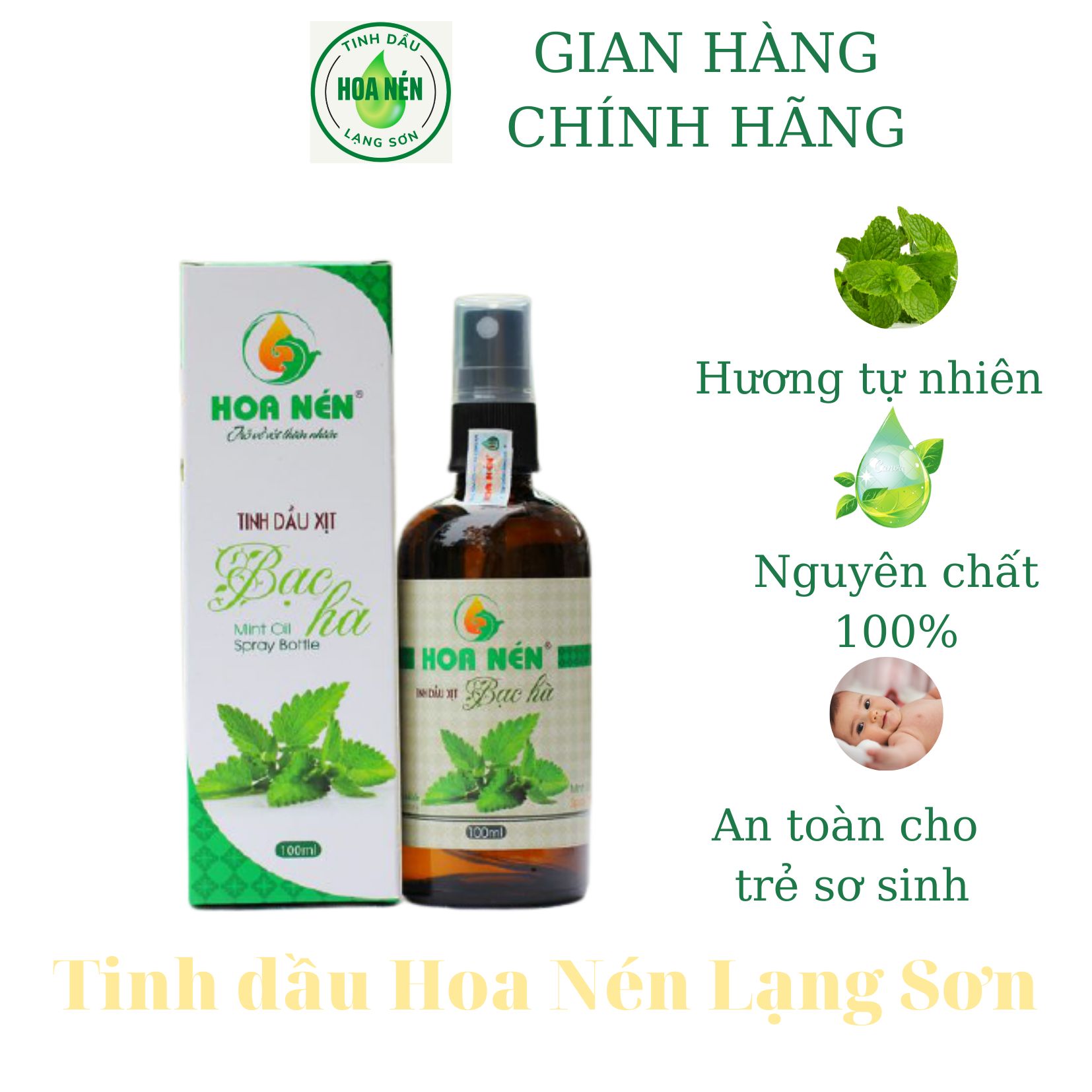 Tinh dầu xịt bạc hà Hoa Nén 100ml