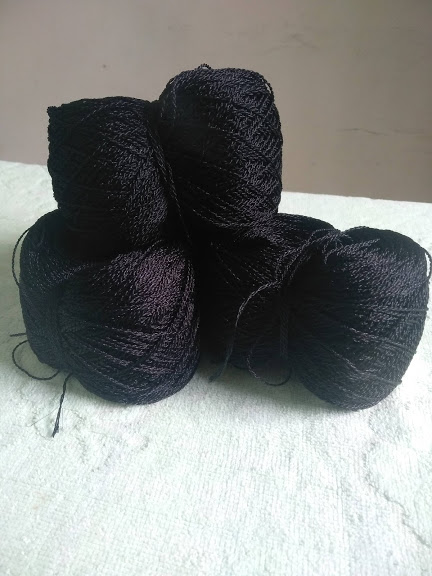 Chỉ dù thái sợi se tròn 1mm màu đen 100g