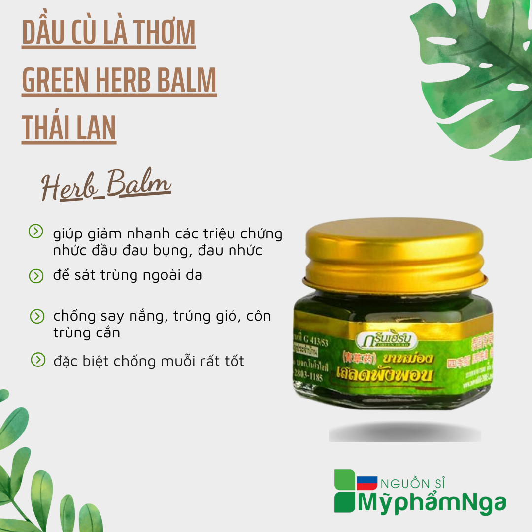 Dầu cù là Thơm Green Herb Balm Thái Lan