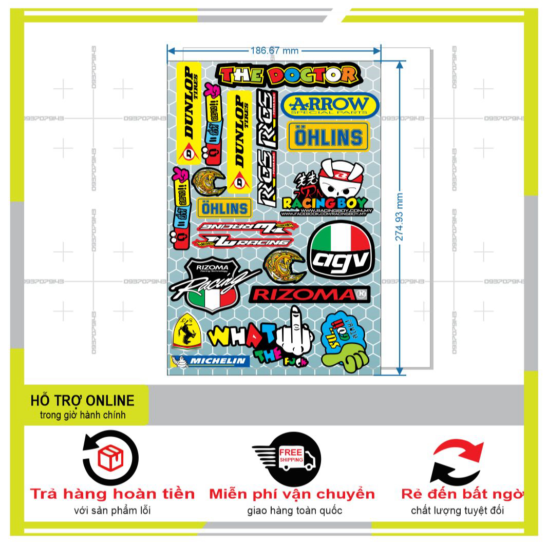 LOGO STICKER CÁC THƯƠNG HIỆU NỔI TIẾNG