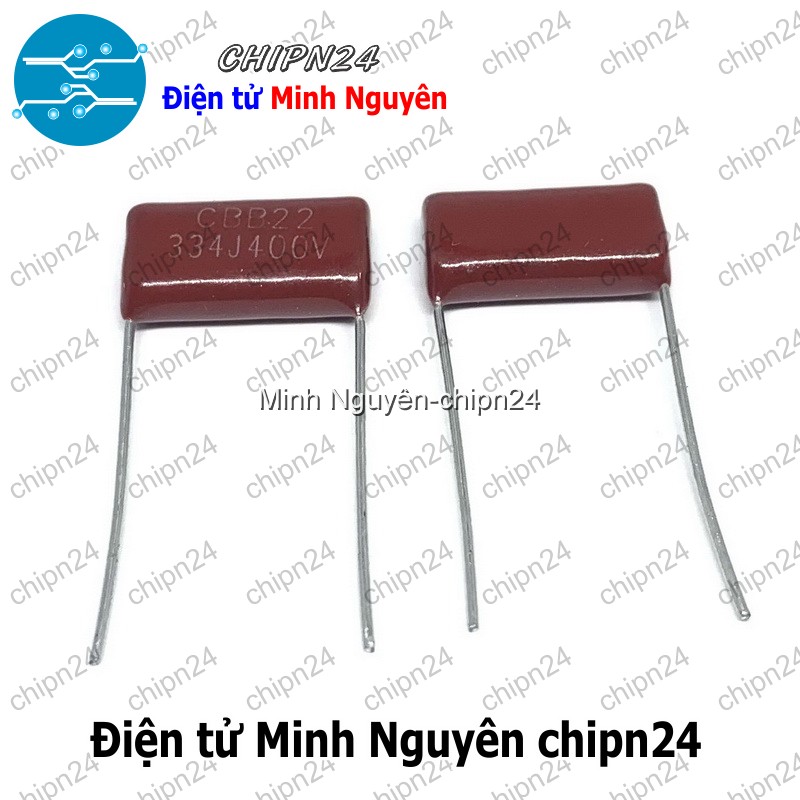 [5 con] (F230) Tụ CBB 400V 334J P=15mm (334 330nF 0.33uF) - HH001184