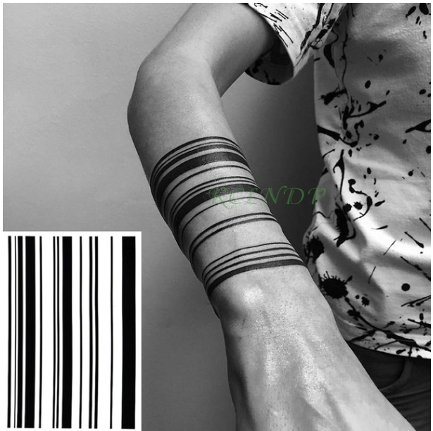 Hình dán sọc đen mx1287 - miếng dán hình xăm tatoo đẹp dành cho nam nữ, kích thước  15x21cm (size bắp tay, chân, đùi)