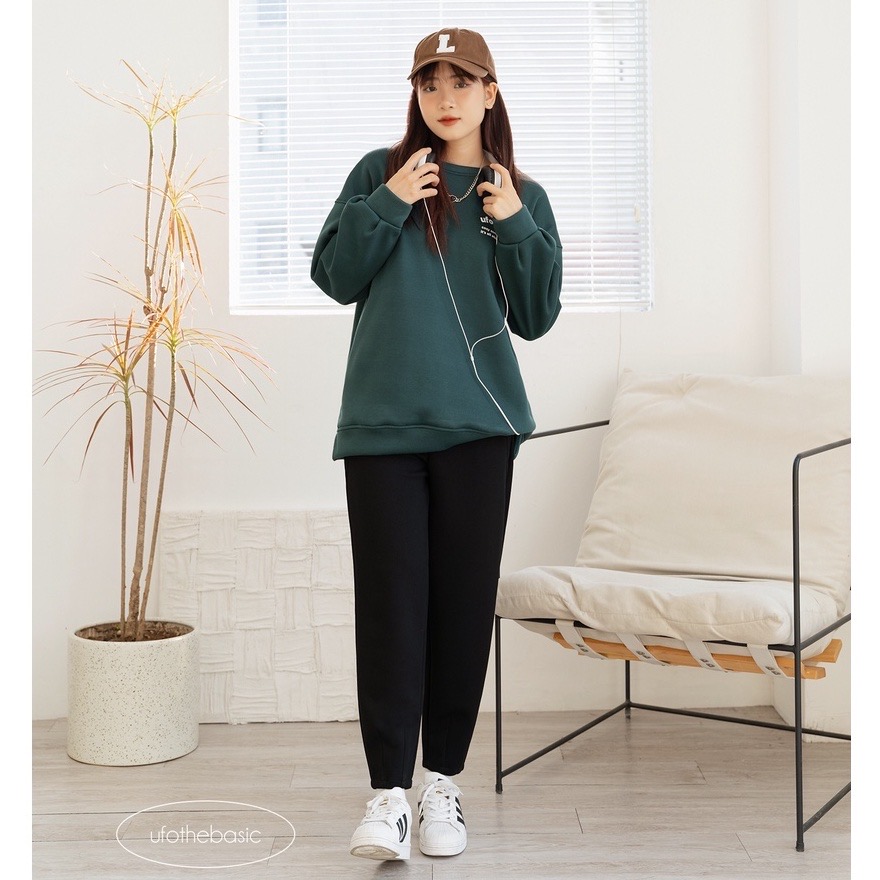 [Nhập LAZLOOK99 GIẢM 100K/500K] Quần nỉ ống baggy trơn lưng chun - by ufo.thebasic