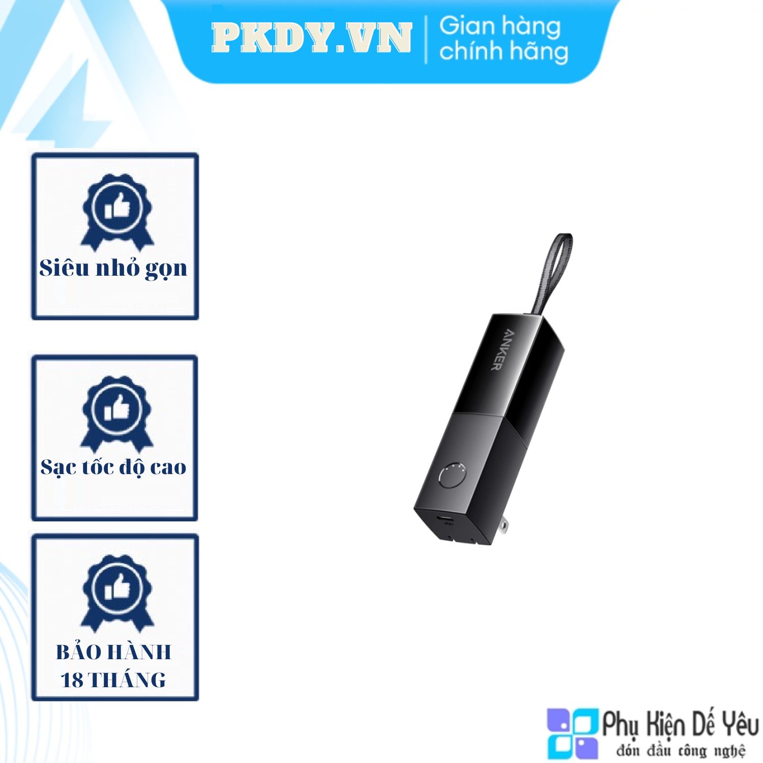 Pin sạc dự phòng Anker 511 (PowerCore Fusion 5K) - A1633 ( PHÂN PHỐI CHÍNH HÃNG, BẢO HÀNH 18 THÁNG)