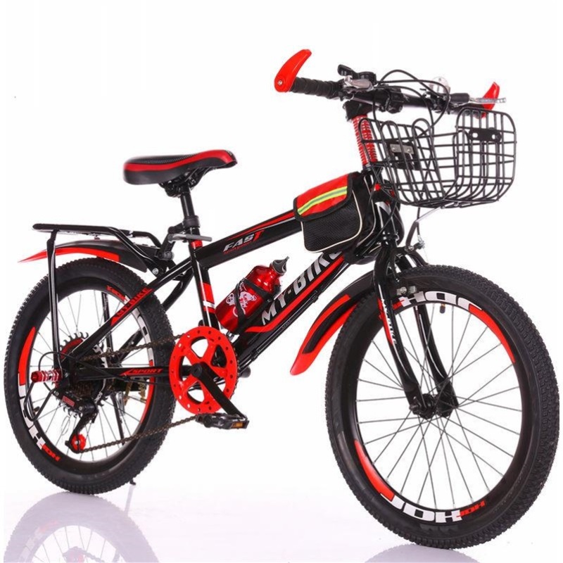Xe Đạp Trẻ Em Kiểu Dáng Thể Thao Size 20 Inch Dành Cho Bé Từ 6-13 Tuổi Có Giỏ, Gác Baga Và Bình Nước (Xanh, Đỏ)