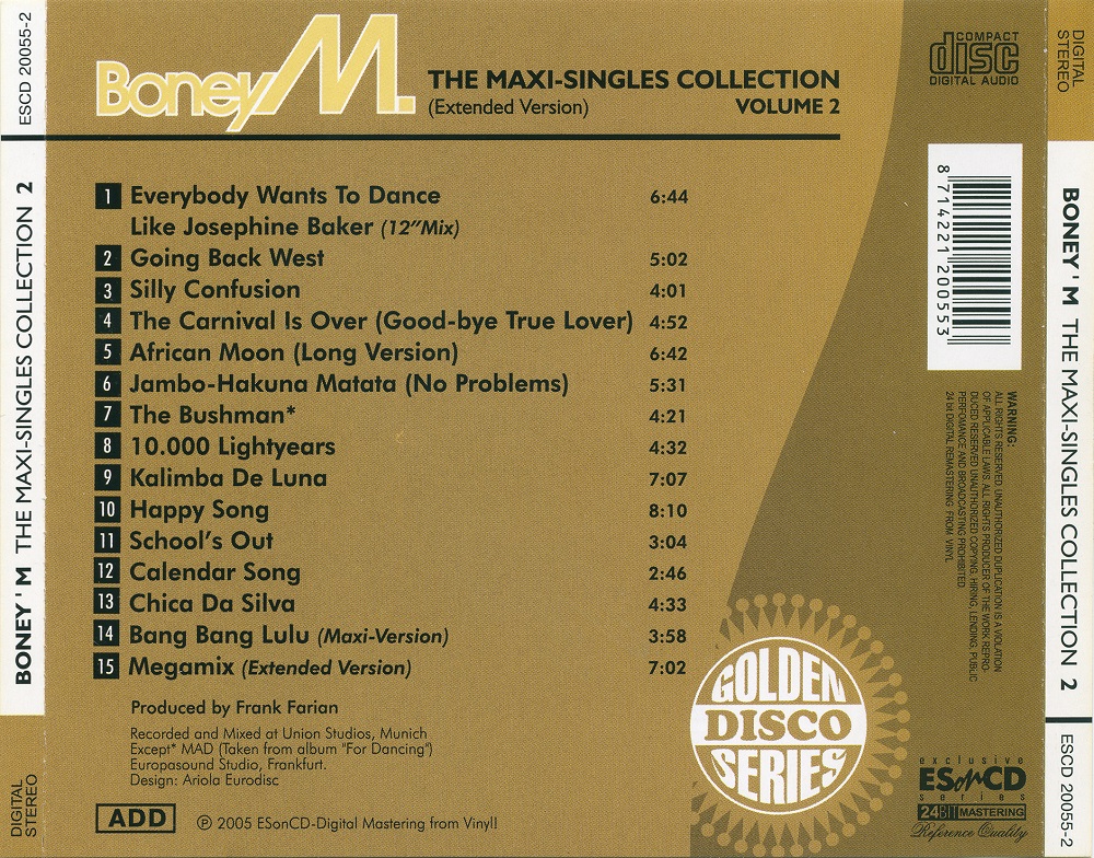 Bộ 9 đĩa cd nhạc Boney M 2