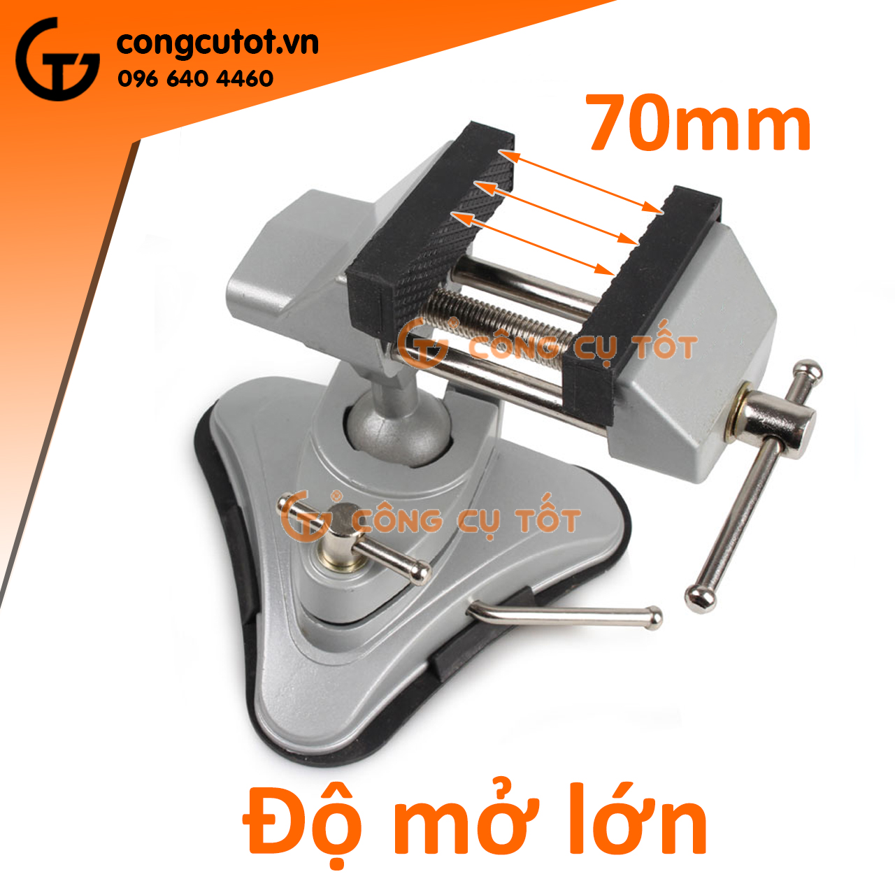 Eto hít bàn xoay 360 độ kẹp thẳng độ mở 70mm