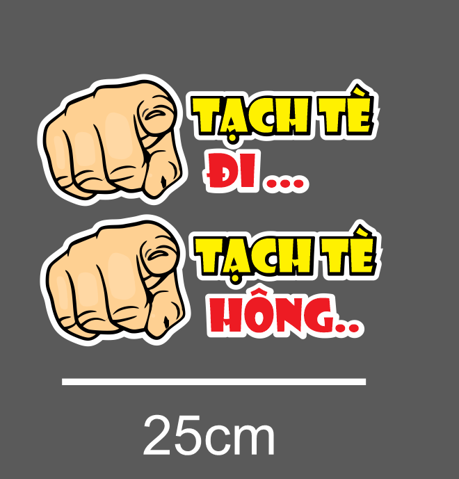 sticker TẠCH TÈ HÔNG dán xe ô tô, nhãn dán, Decal