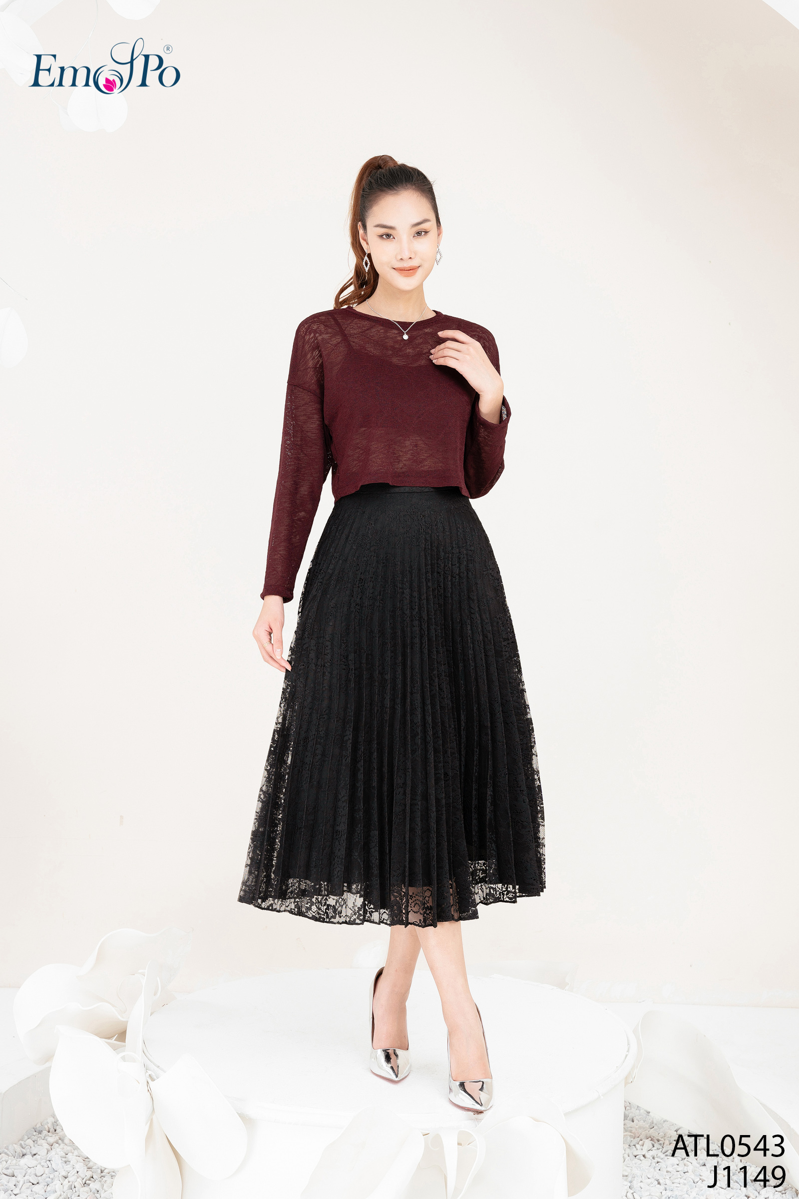 Áo thun nữ cổ tròn dáng croptop EMSPO ATL0543