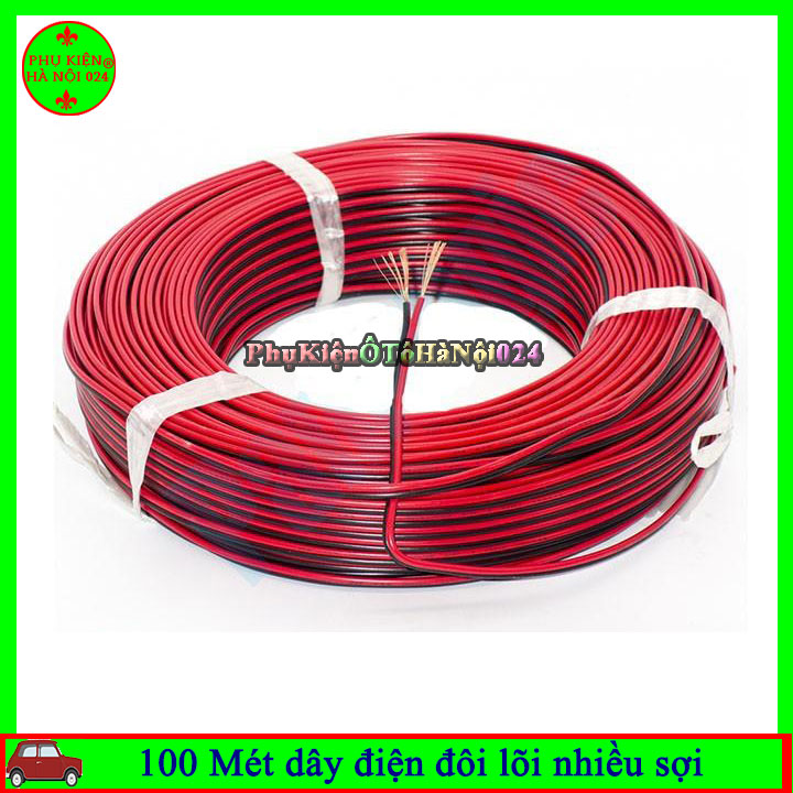 100 mét dây điện đôi đen đỏ lõi 0.2mm nhiều sợi chuyên dụng