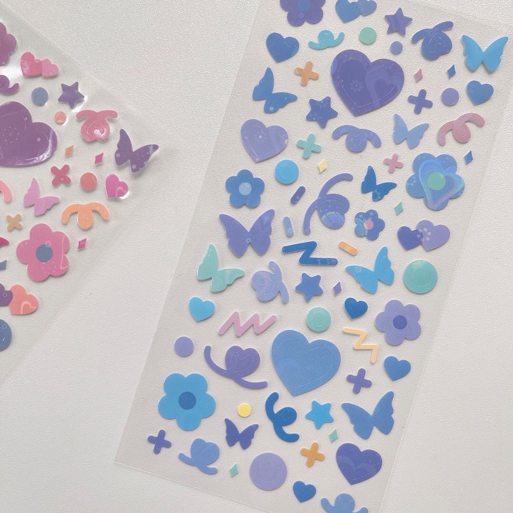 Sticker confetti decor toploader/ polcols