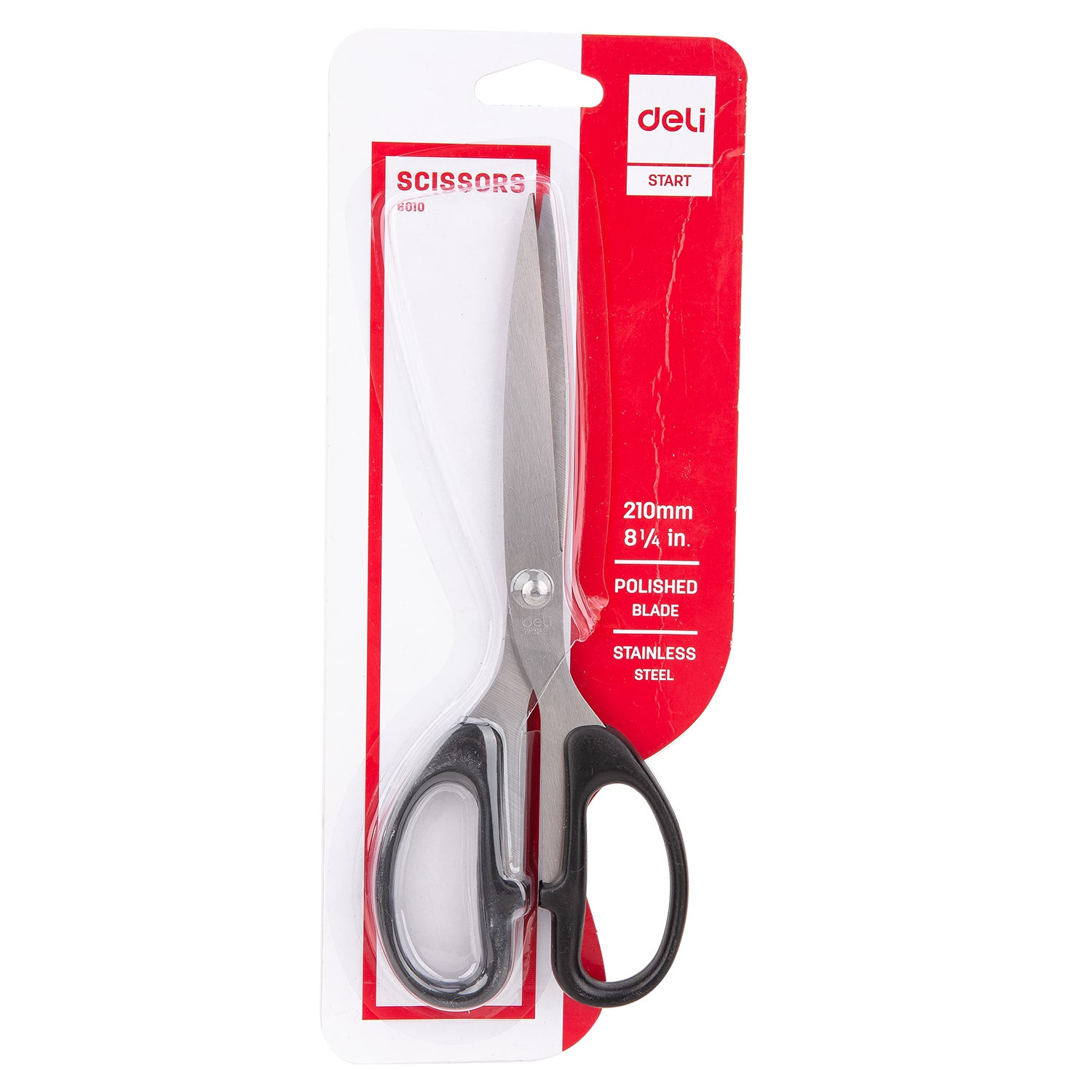 Kéo 210mm Deli, Đen/Đỏ - 1 chiếc - E6010