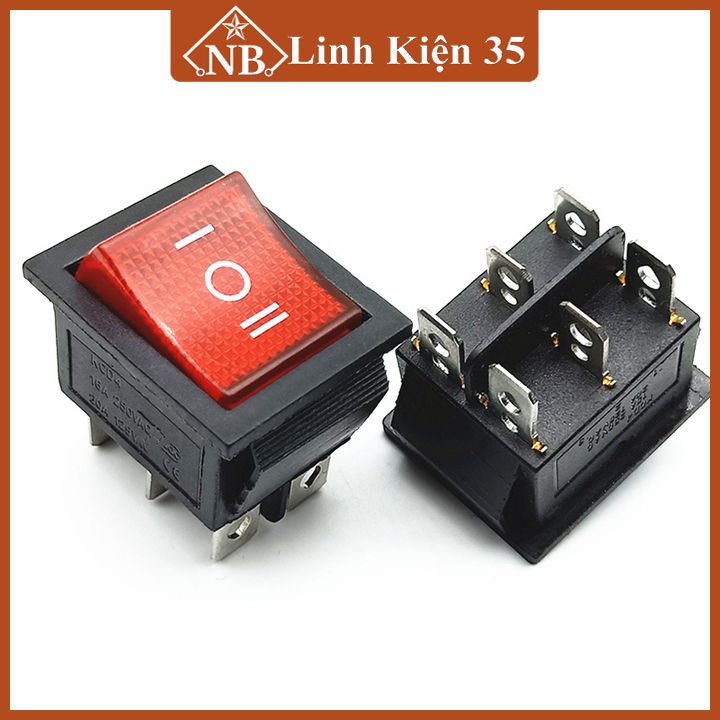 Công tắc bập bênh KCD4 6 chân(6P) 3 chế độ có đèn