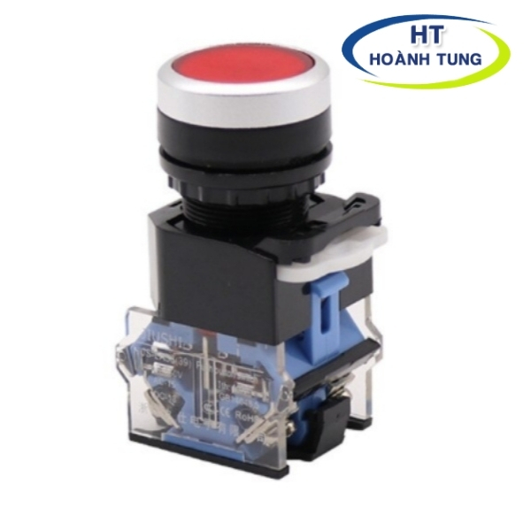 Công tắc nhấn nhả đề LA155-11 phi 22mm, nút ấn công tắc khởi động trên tủ điện điều khiển