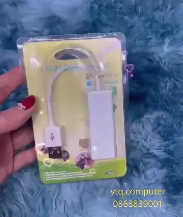Cáp chuyển usb ra lan, usb to lan rj45 chuẩn 2.0.vtq.computer