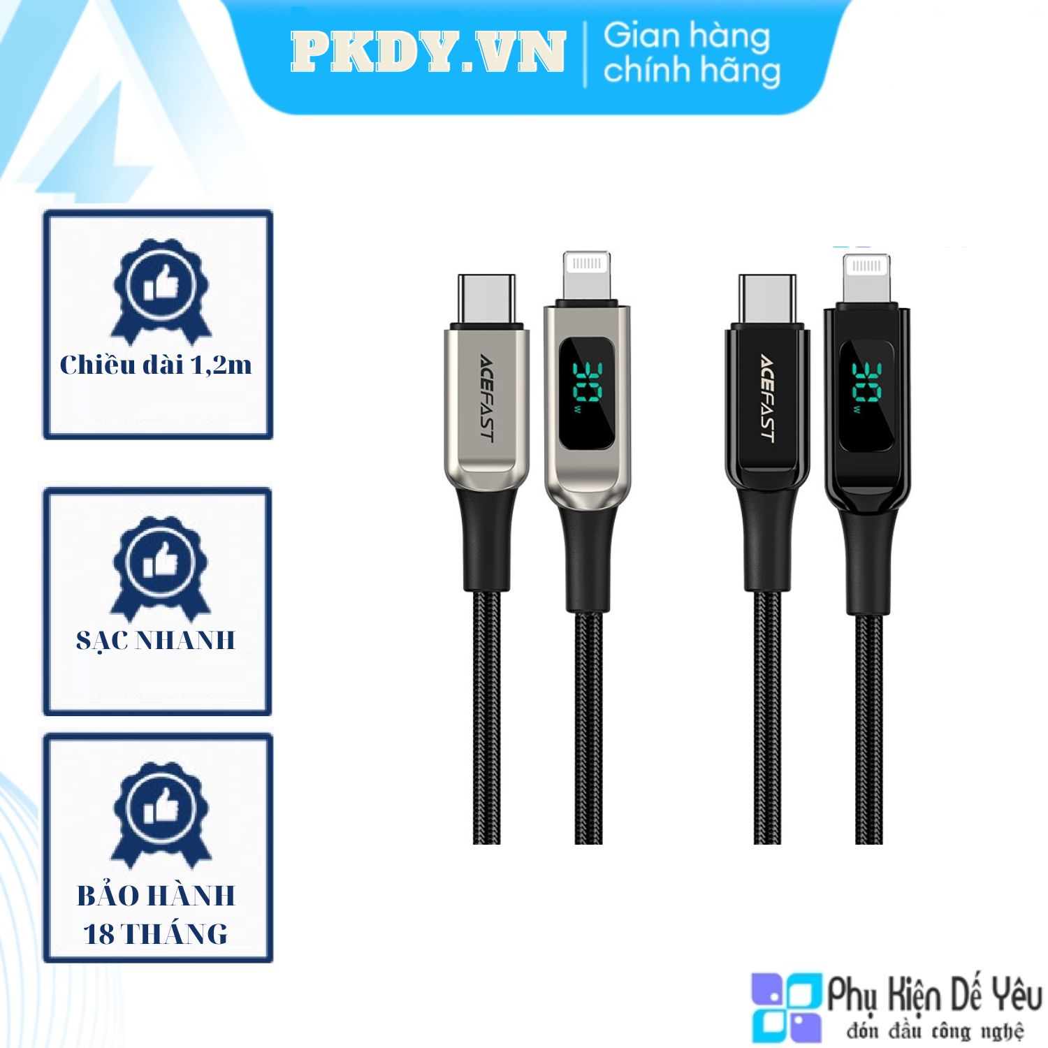 Cáp usb-c to lightning acefast c6-01