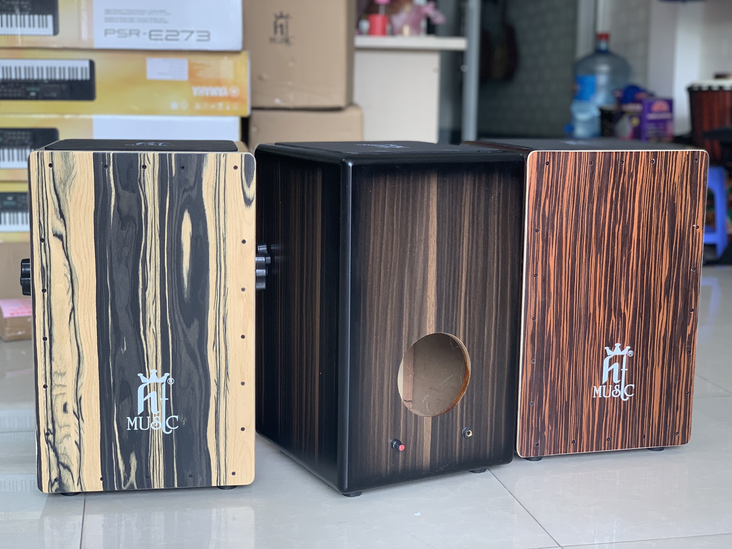 Trống cajon HT music gỗ cẩm có EQ