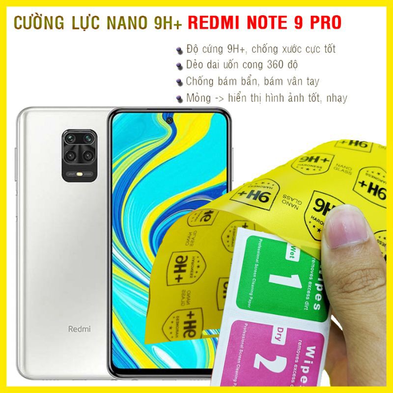 Dán cường lực dẻo nano Xiaomi Redmi Note 9 Pro