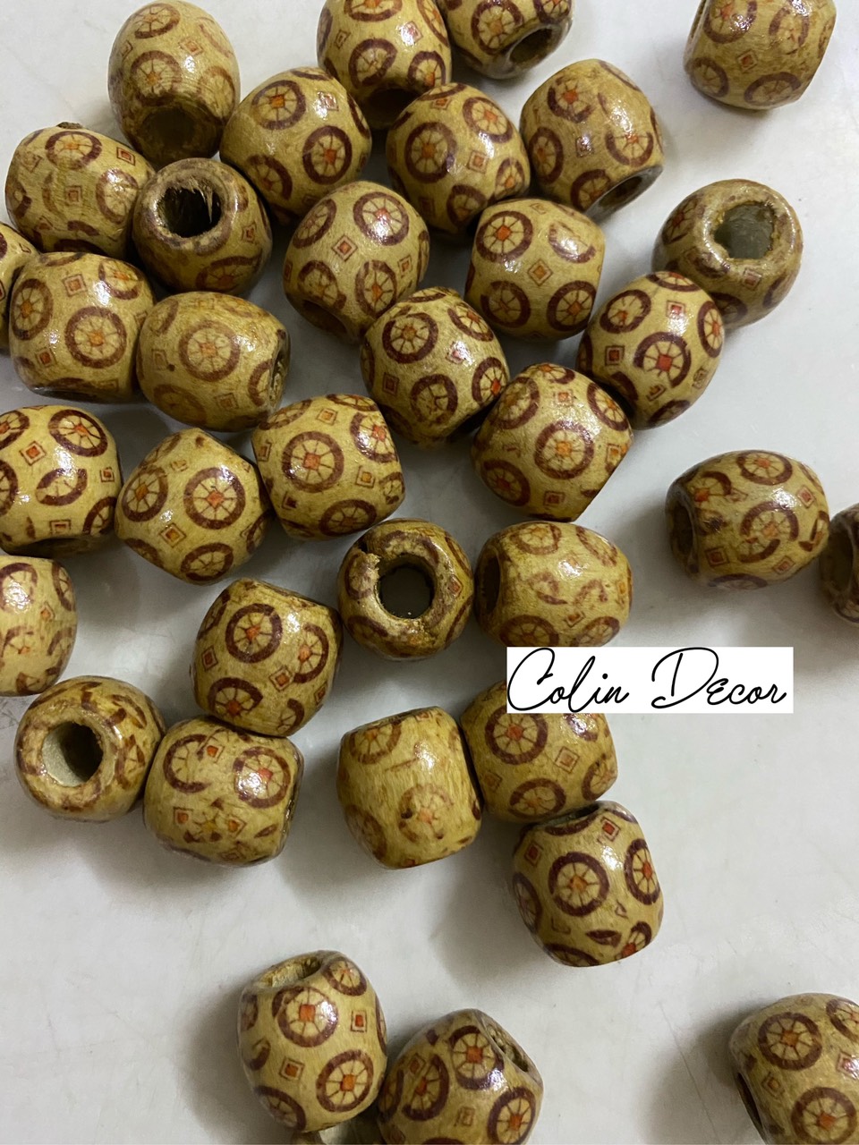 [HCM]Hạt gỗ hoa văn size 16mm