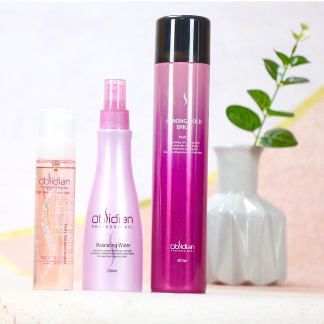 Gôm xịt tóc Obsidian Strong Hold Spray hồng 300ml (KOREA)- chai