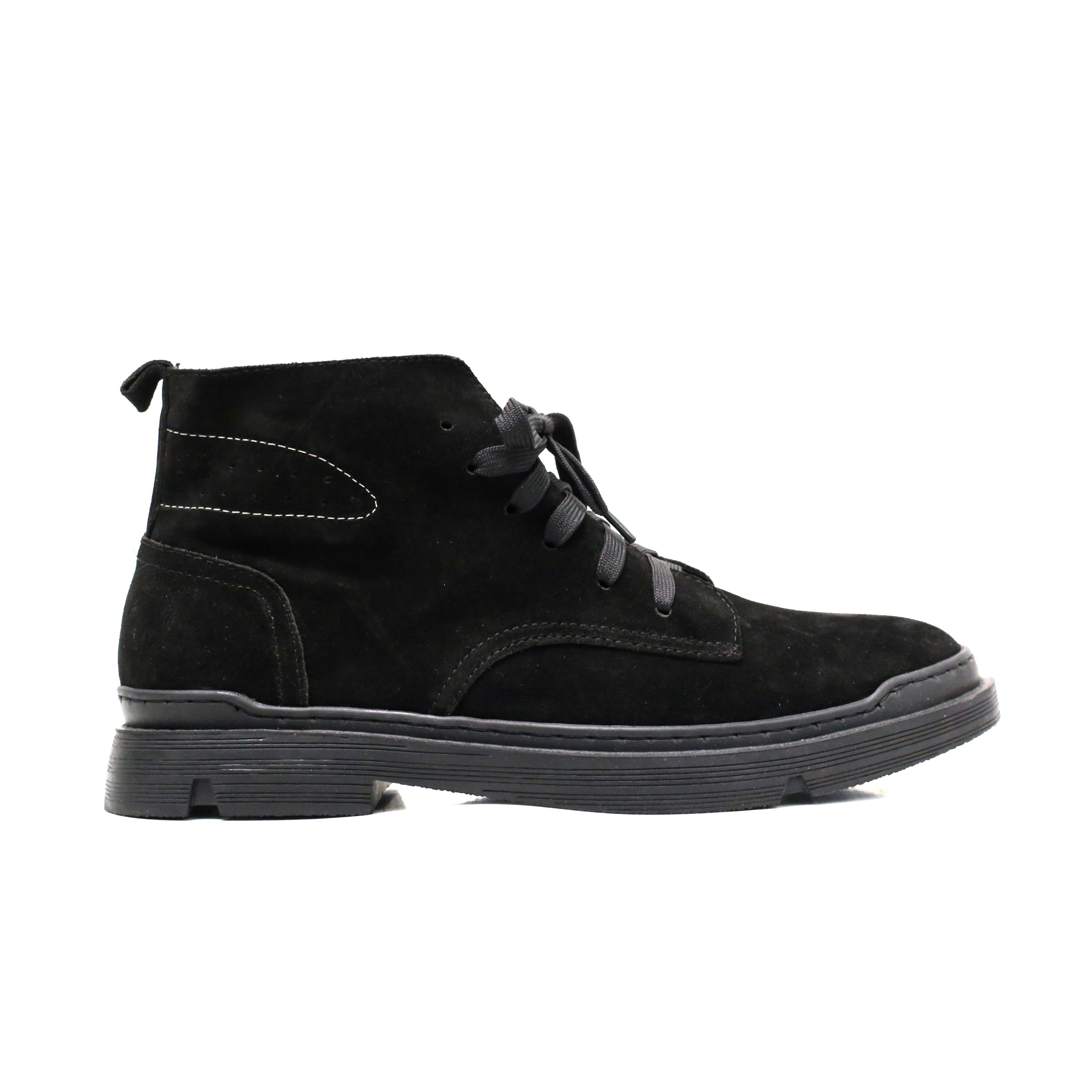 Giày boots da lộn INICHI G1128 cổ lửng có may đế