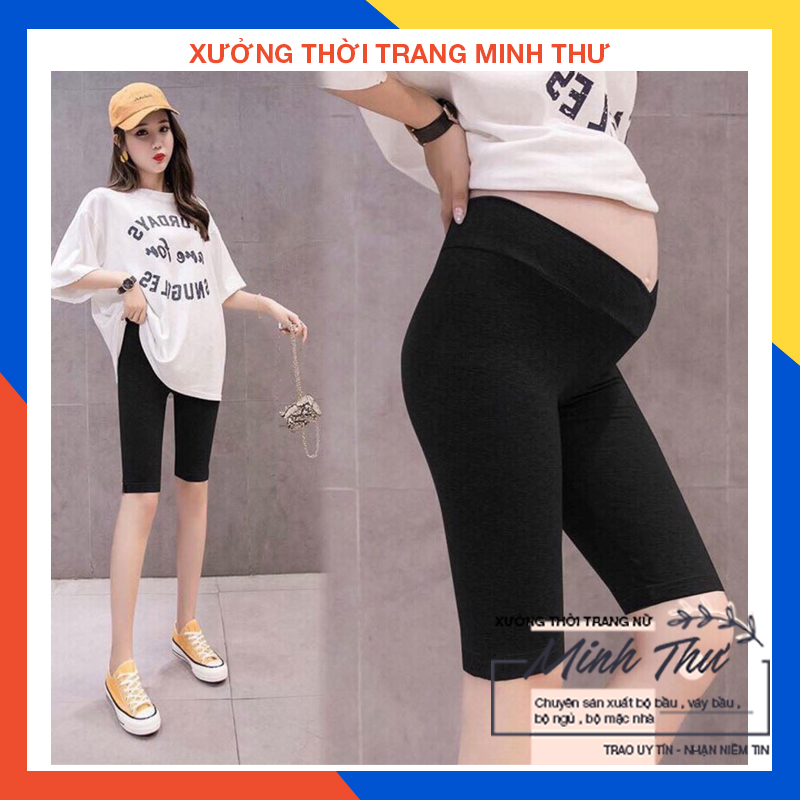 Quần bầu leggging -( lửng cạp chéo ) chất liệu thun co giãn