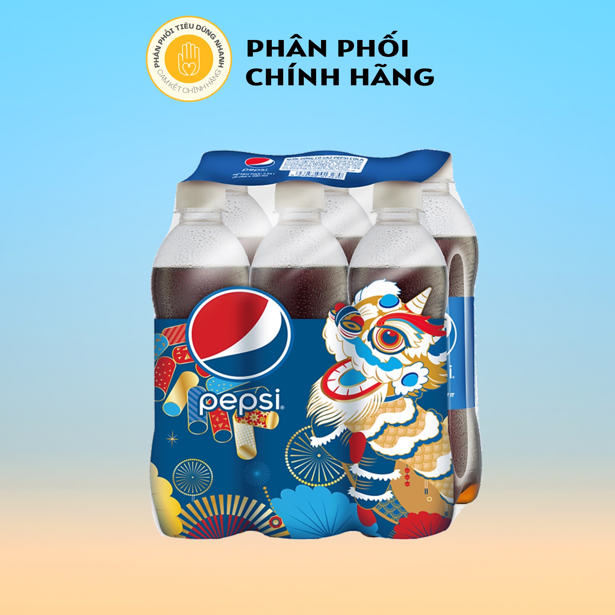 Thùng 24 Chai Nước Ngọt Giải Khát Pepsi Có Gas 390ml/Chai