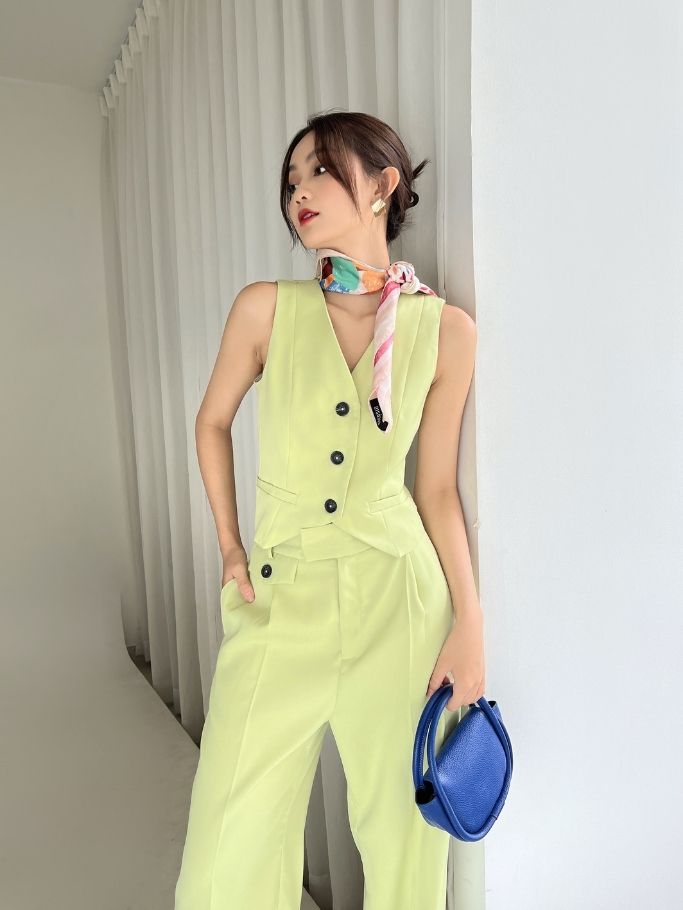 COCO SIN - Áo Gile Xanh